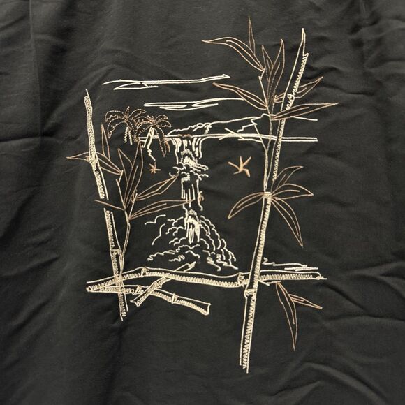 Cubavera Mens Shirt Button Down Embroidered Medium Water Scene Rayon - Picture 2 of 8